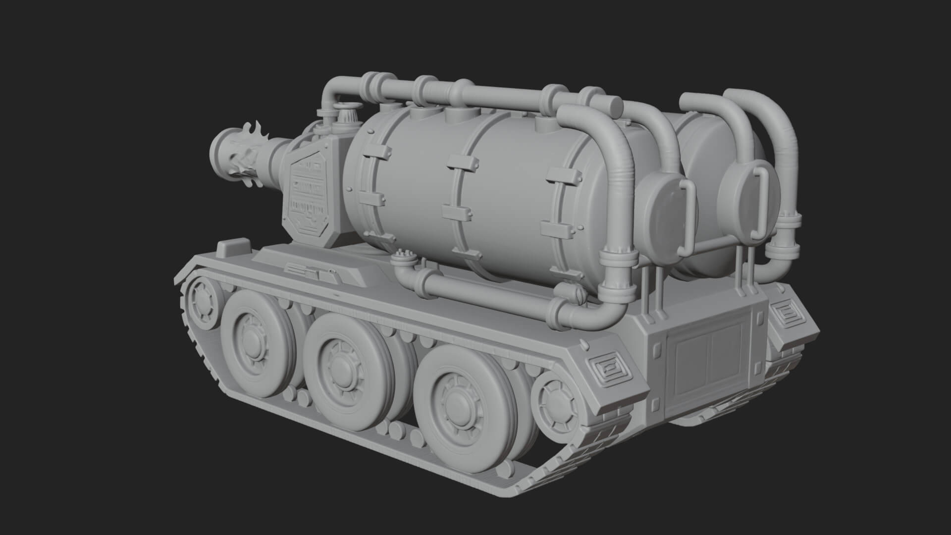 Flame Projector Tank Model Design 1 3D Print Model 3D Model