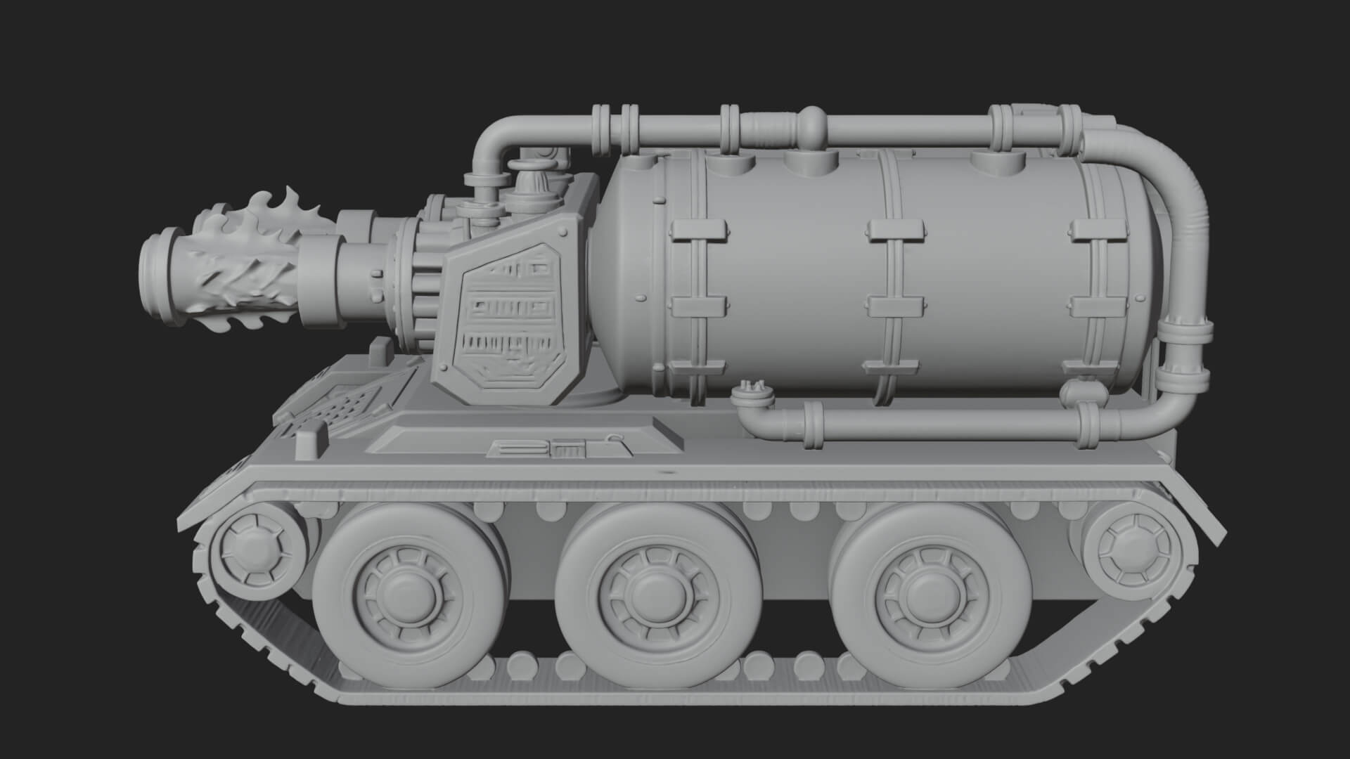 Flame Projector Tank Model Design 1 3D Print Model 3D Model