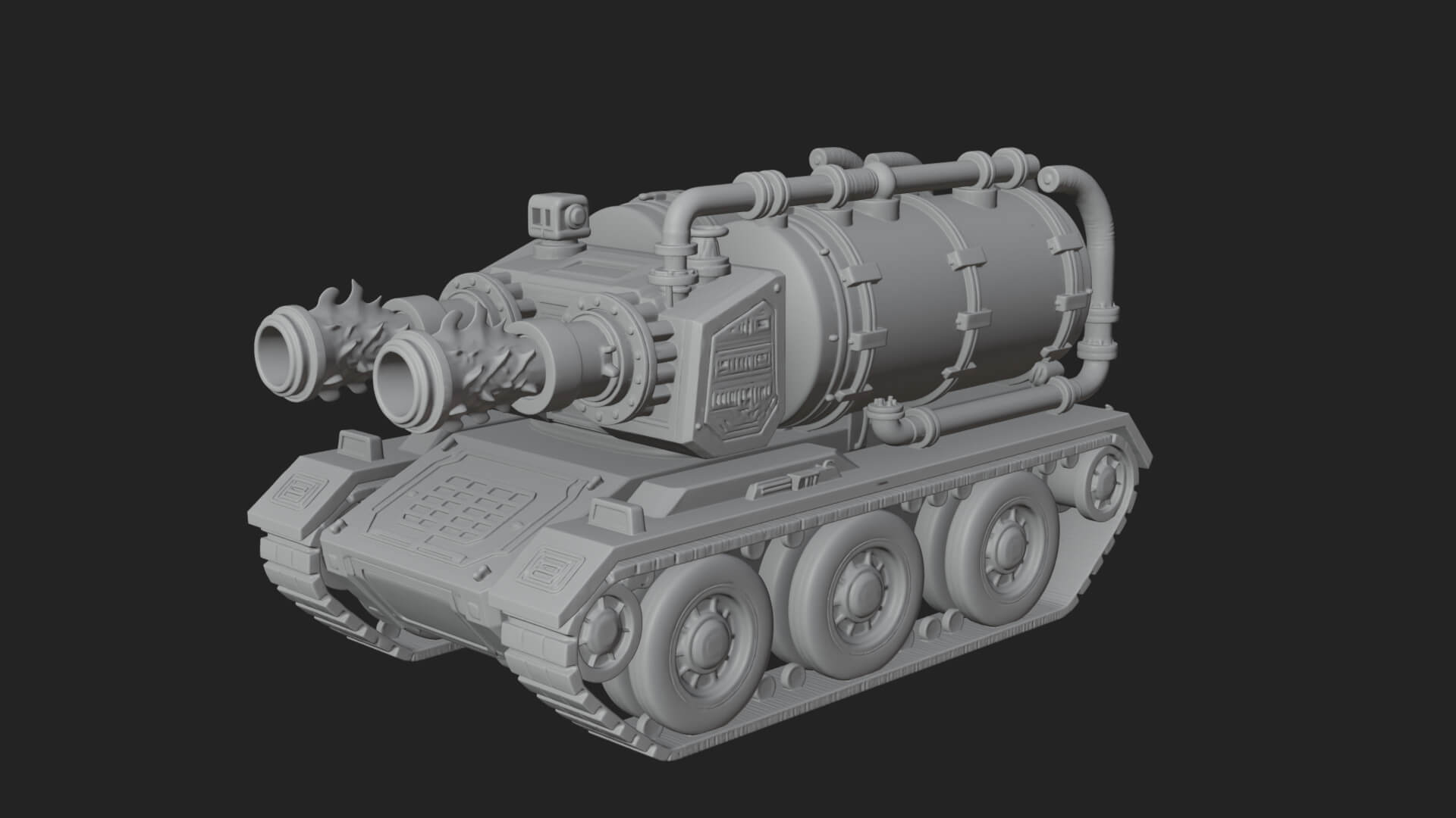 Flame Projector Tank Model Design 1 3D Print Model 3D Model
