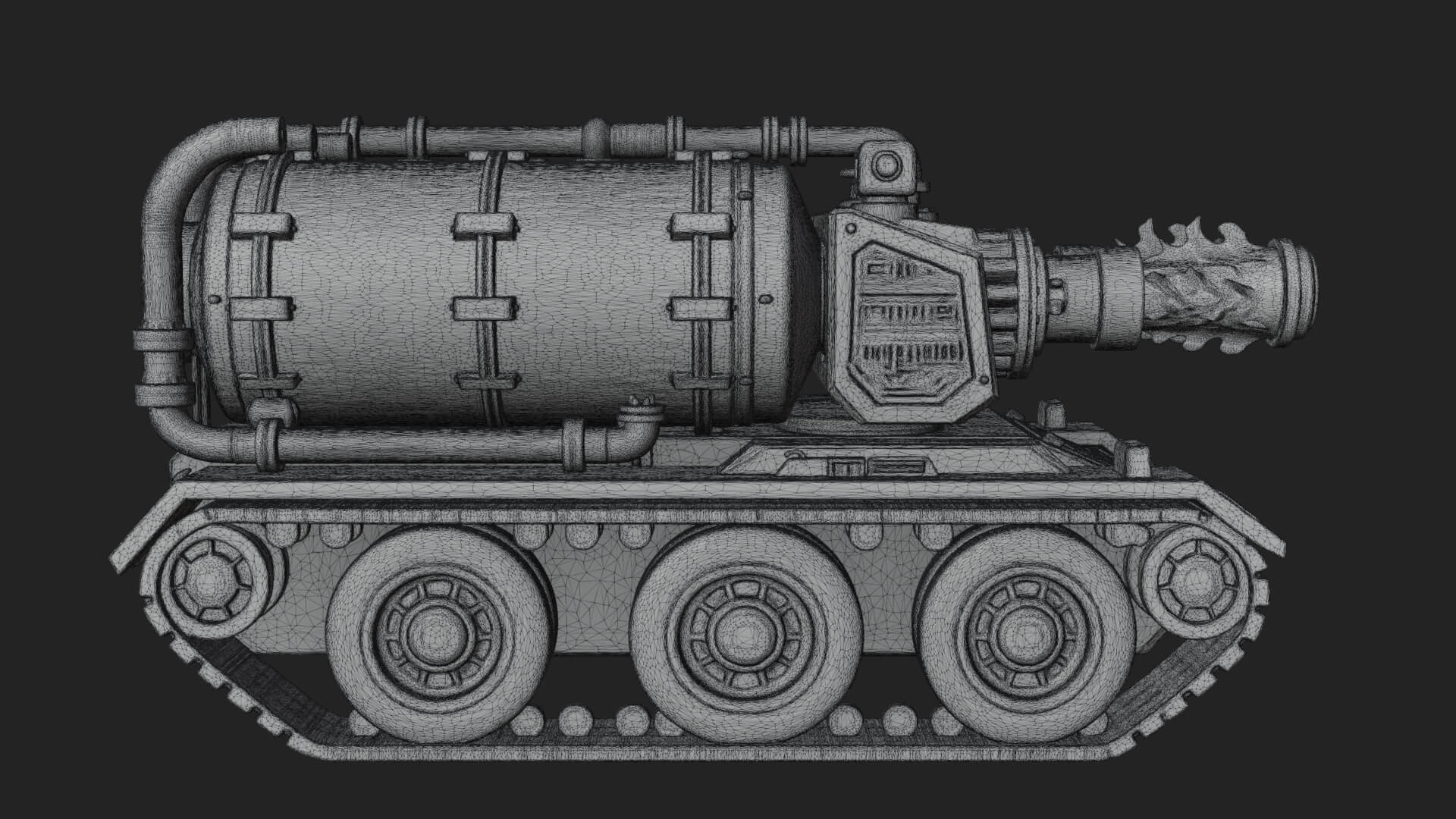 Flame Projector Tank Model Design 1 3D Print Model 3D Model
