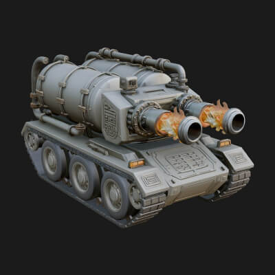 Flame Projector Tank Model Design 1 3D Print Model