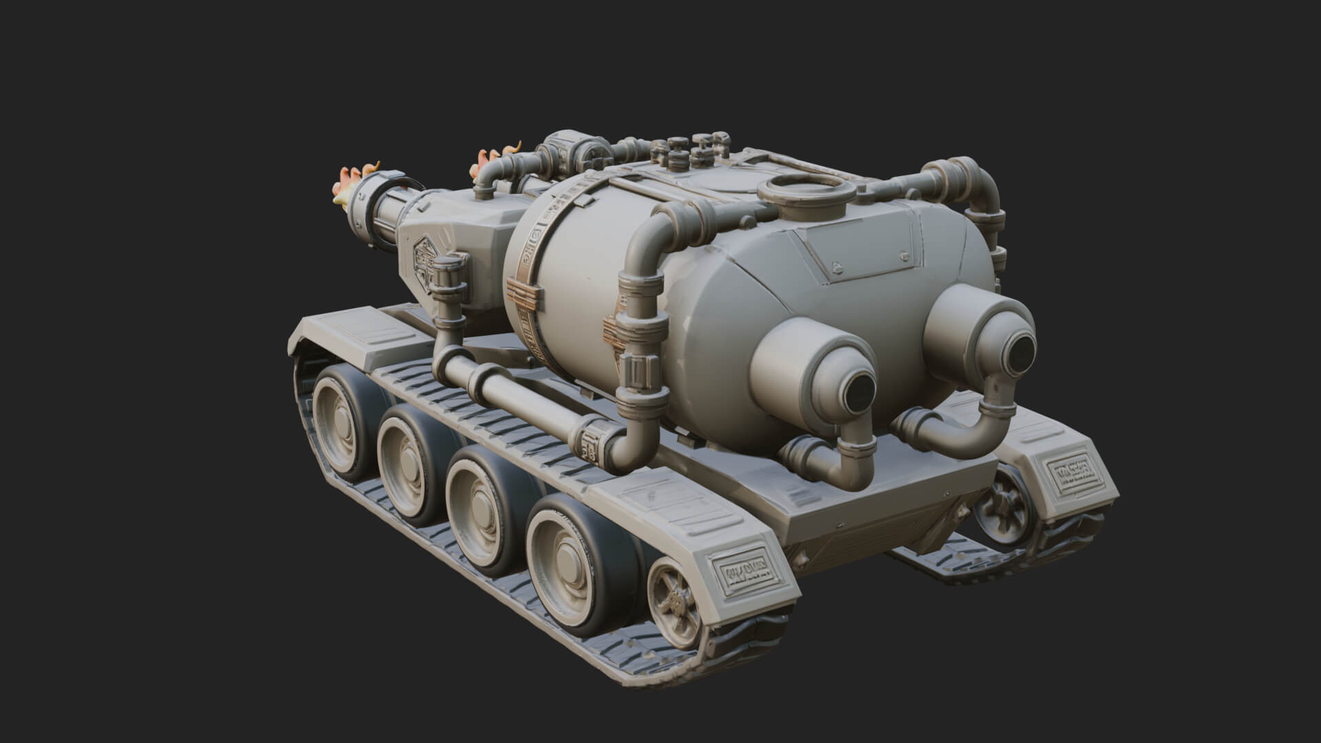 Flame Projector Tank Model Design 2 3D Print Model 3D Model