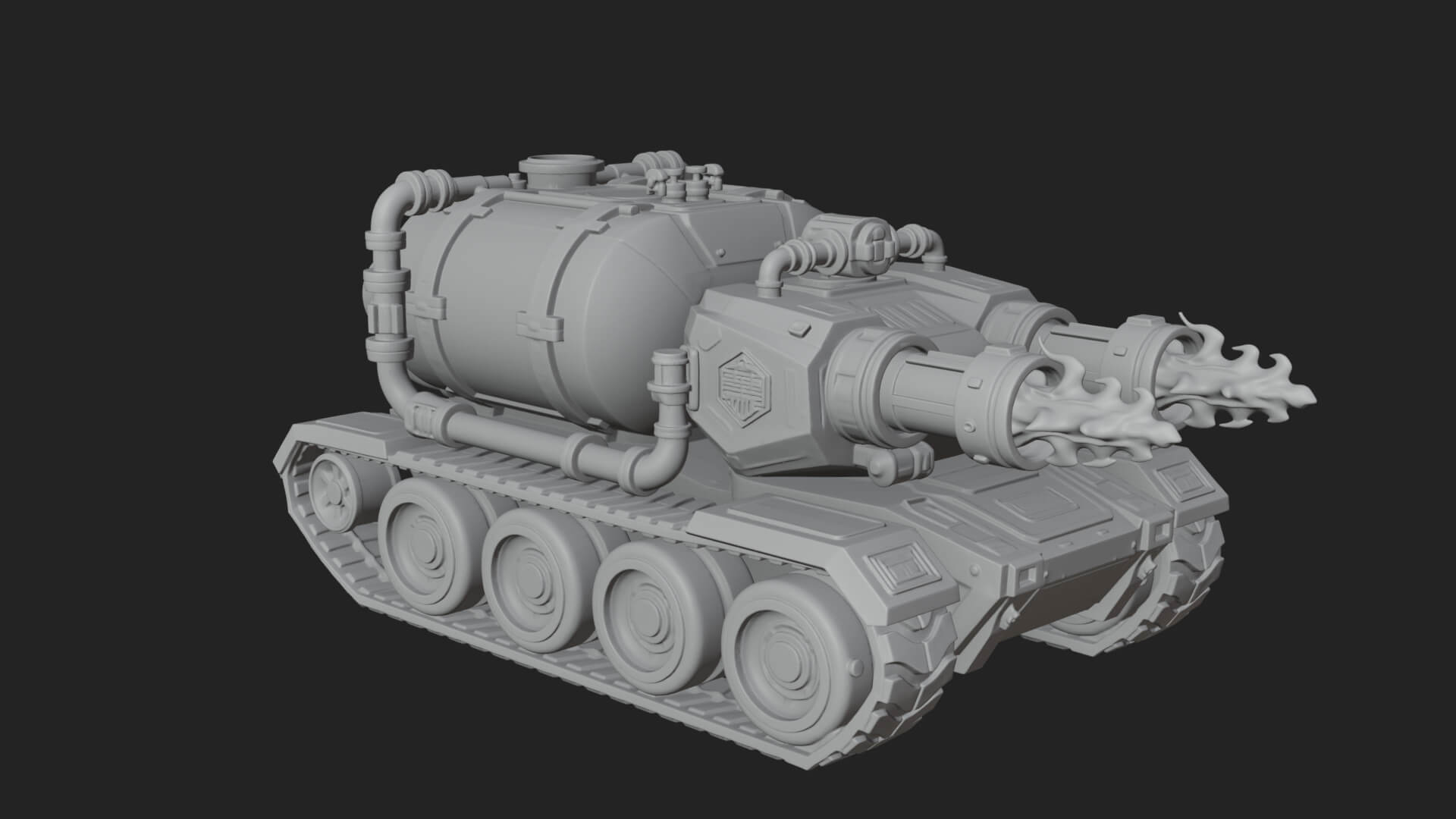 Flame Projector Tank Model Design 2 3D Print Model 3D Model
