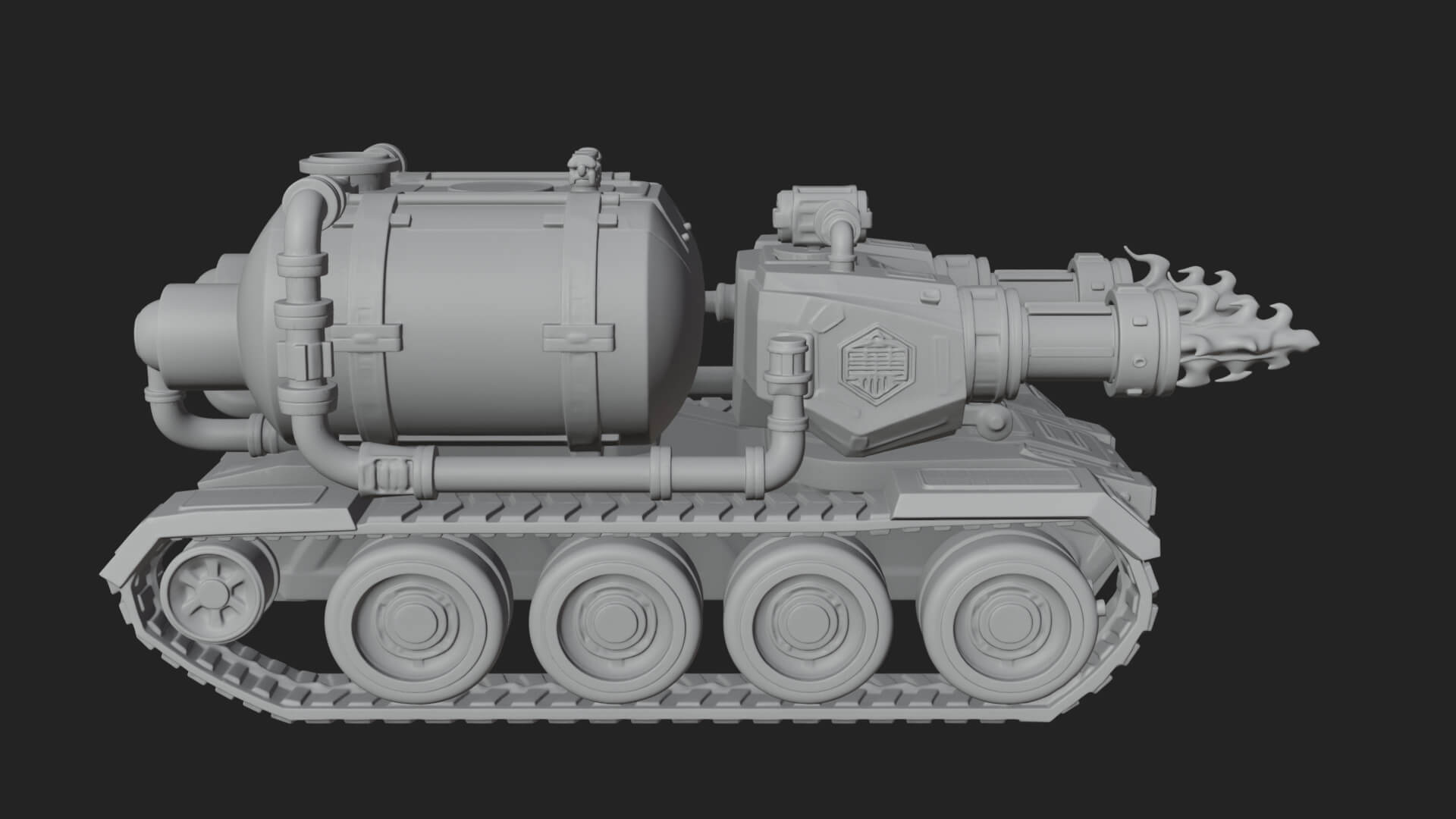 Flame Projector Tank Model Design 2 3D Print Model 3D Model