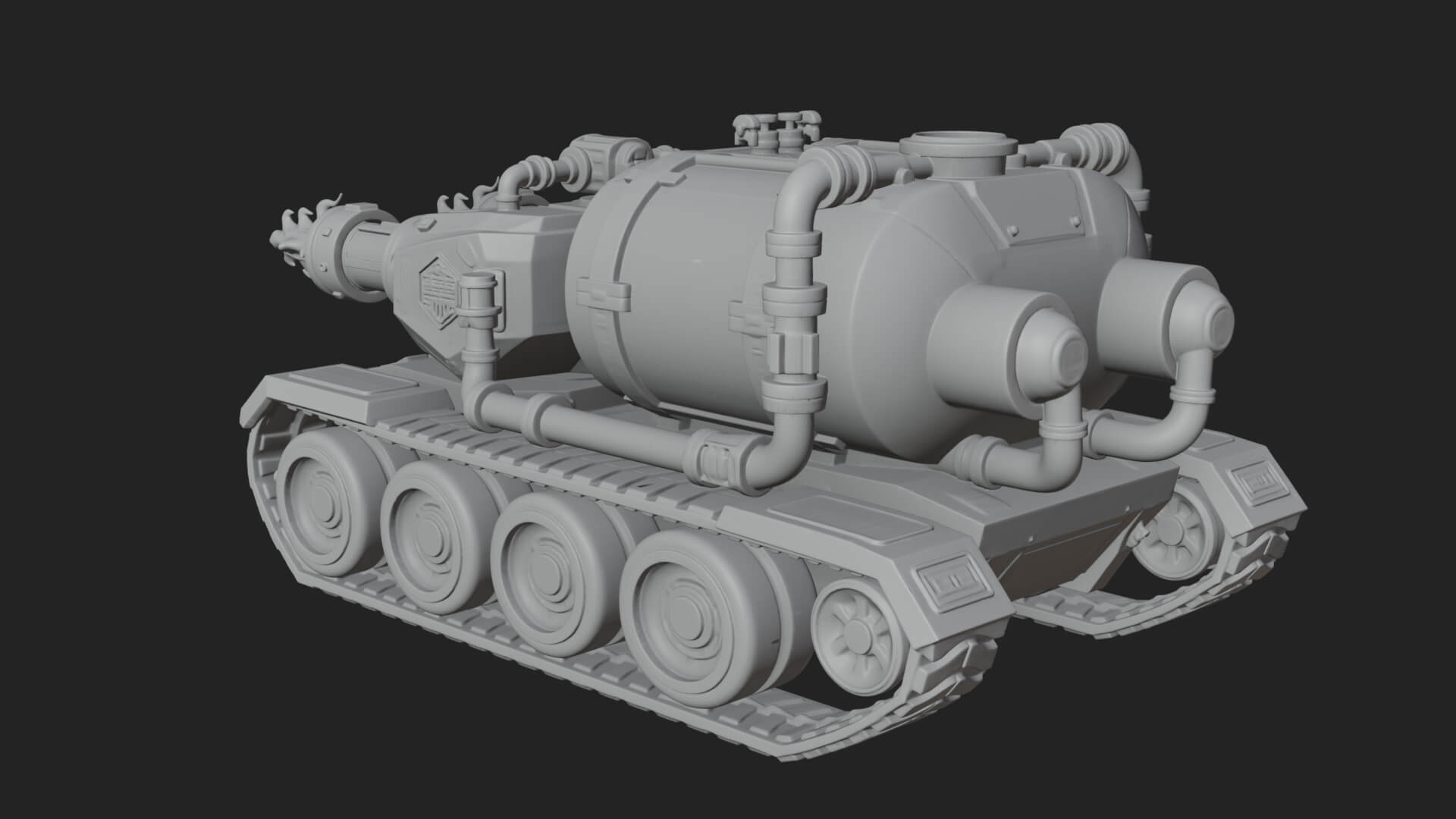 Flame Projector Tank Model Design 2 3D Print Model 3D Model