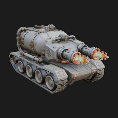 Flame Projector Tank Model Design 2 3D Print Model