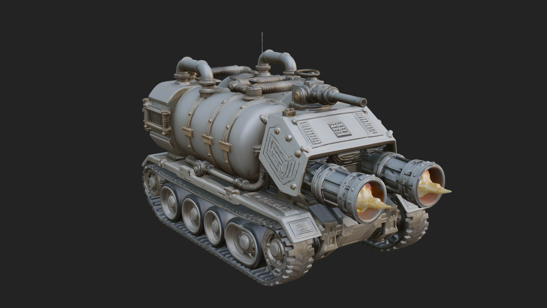 Flame Projector Tank Model Design 3 3D Print Model 3D Model
