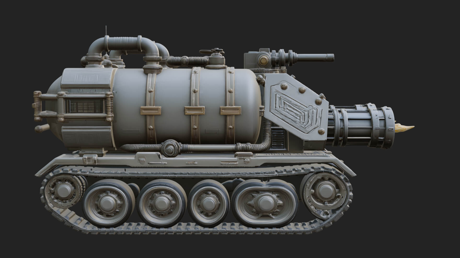 Flame Projector Tank Model Design 3 3D Print Model 3D Model