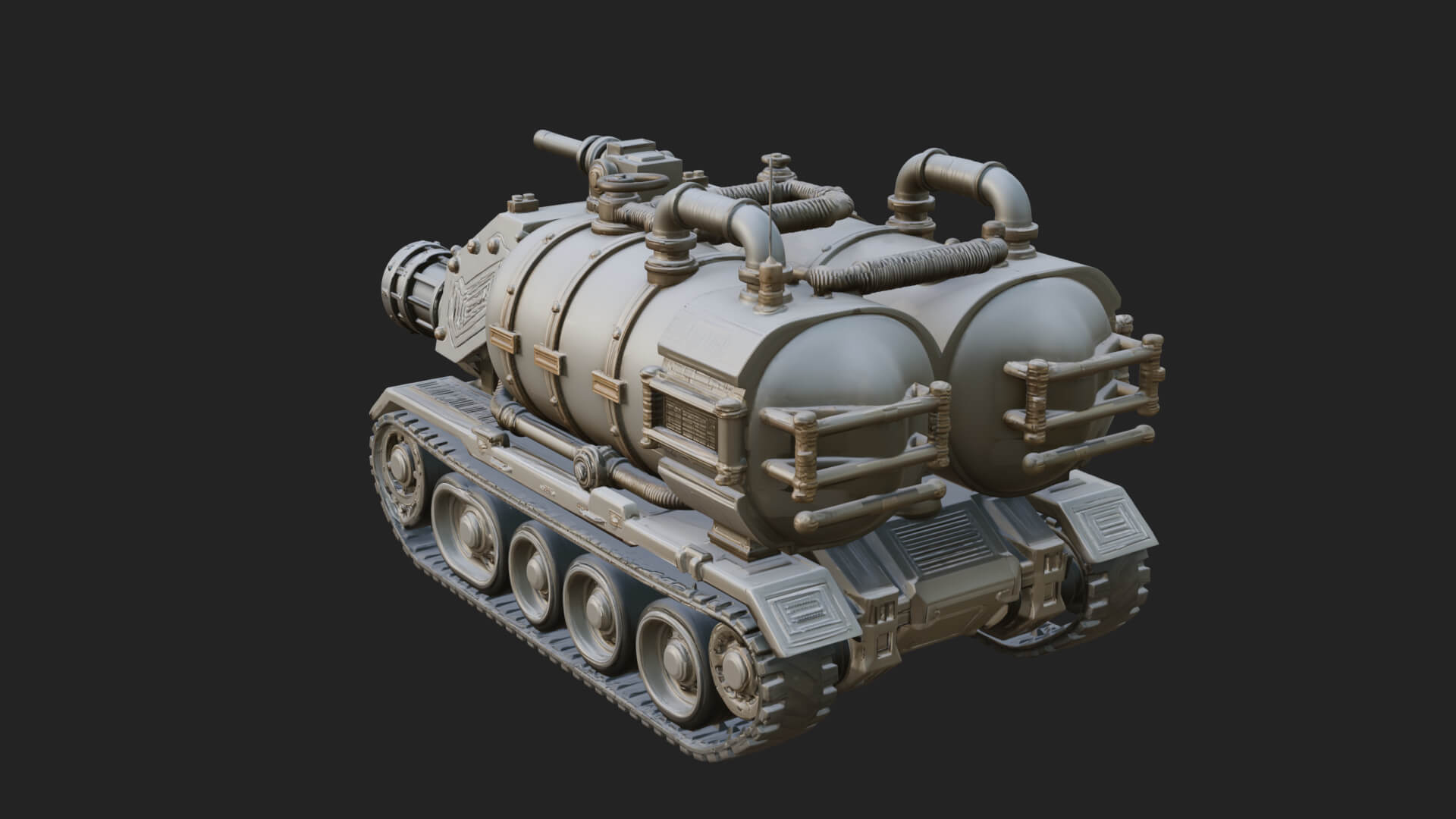 Flame Projector Tank Model Design 3 3D Print Model 3D Model