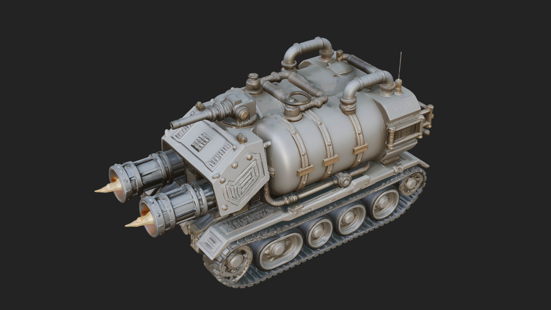 Flame Projector Tank Model Design 3 3D Print Model 3D Model