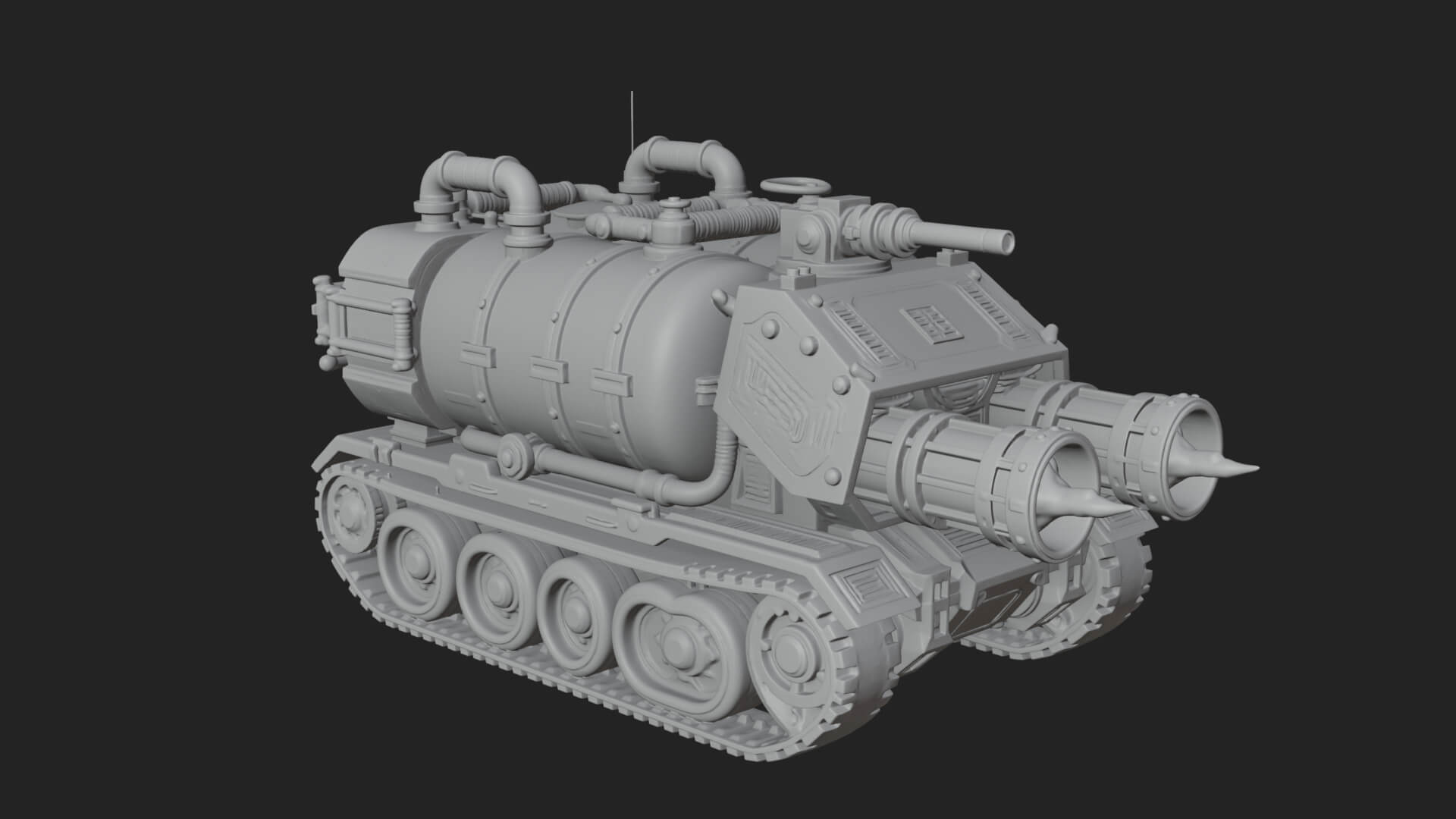 Flame Projector Tank Model Design 3 3D Print Model 3D Model