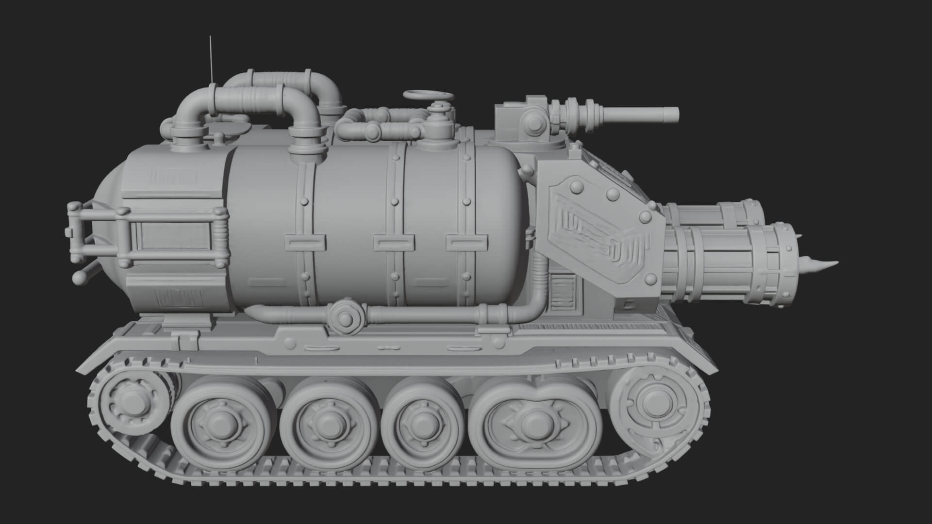 Flame Projector Tank Model Design 3 3D Print Model 3D Model