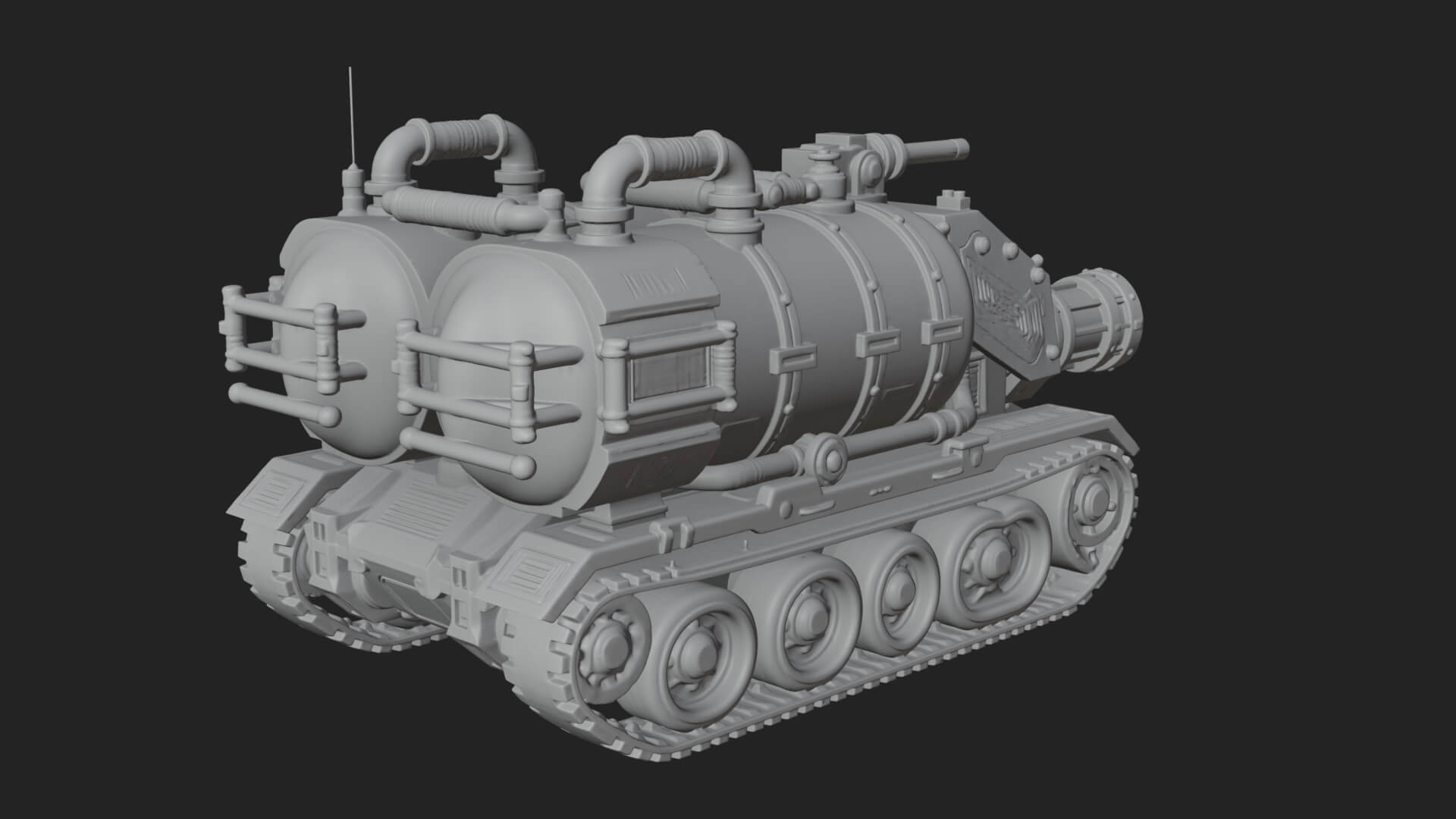 Flame Projector Tank Model Design 3 3D Print Model 3D Model