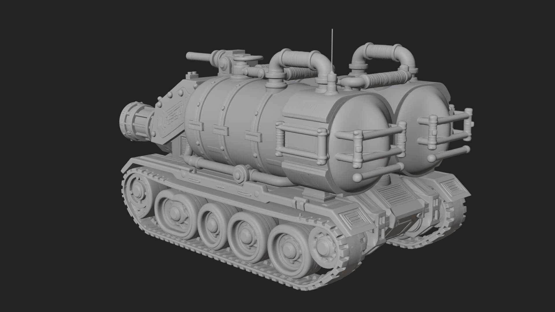 Flame Projector Tank Model Design 3 3D Print Model 3D Model