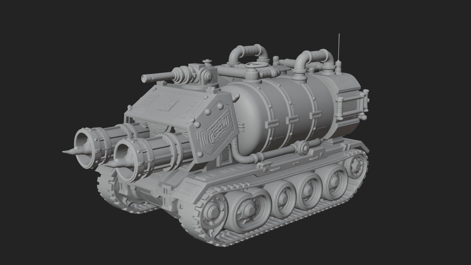 Flame Projector Tank Model Design 3 3D Print Model 3D Model