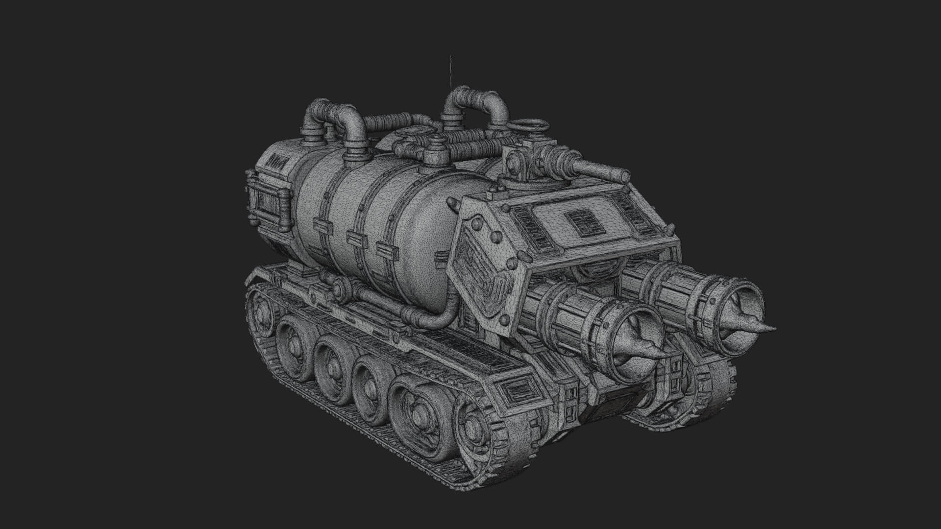 Flame Projector Tank Model Design 3 3D Print Model 3D Model