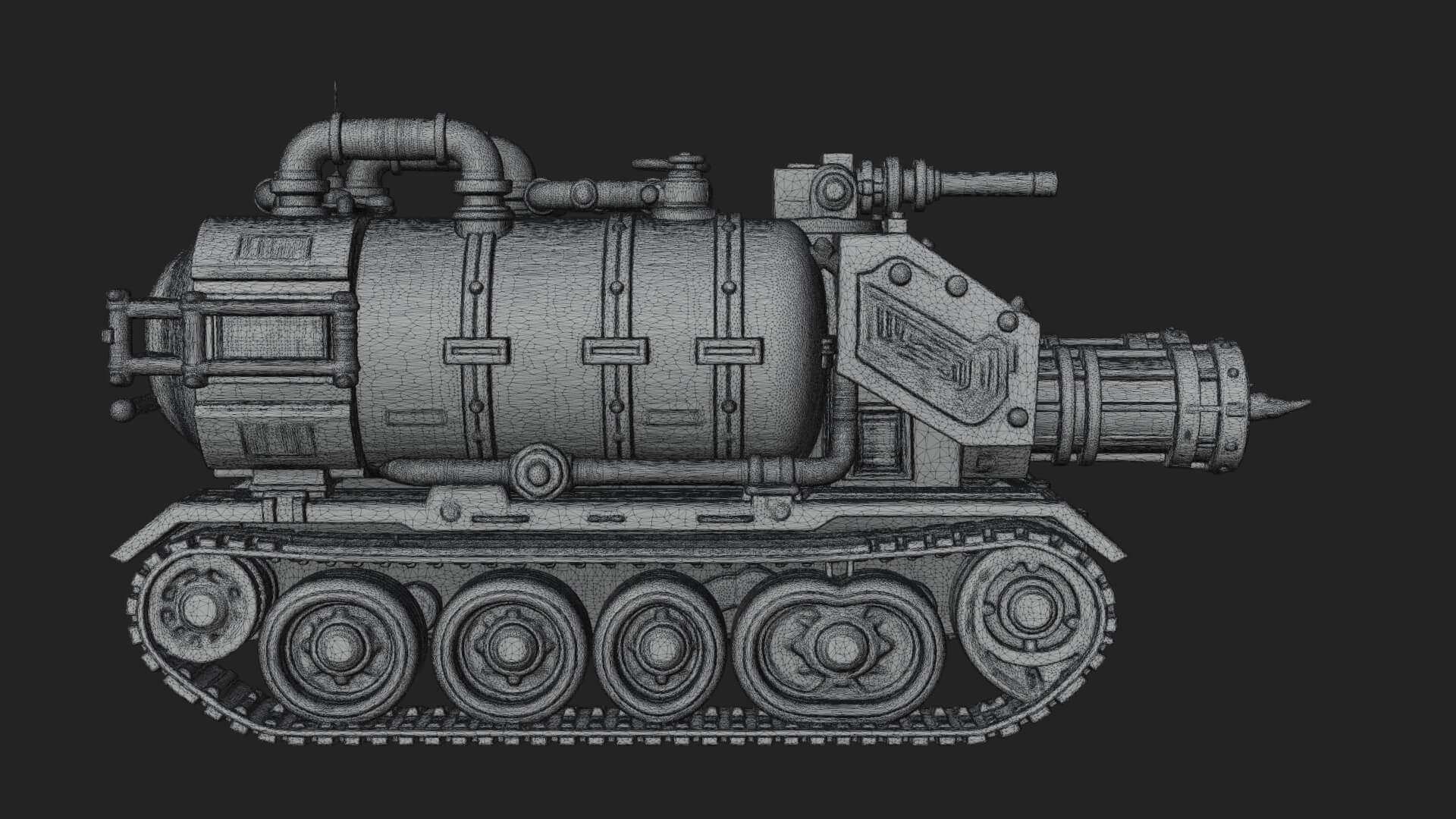 Flame Projector Tank Model Design 3 3D Print Model 3D Model