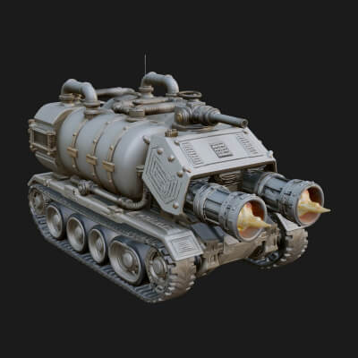 Flame Projector Tank Model Design 3 3D Print Model