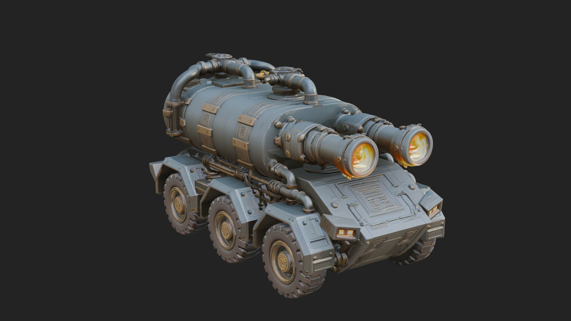 Flame Projector Tank Model Design 4 3D Print Model 3D Model
