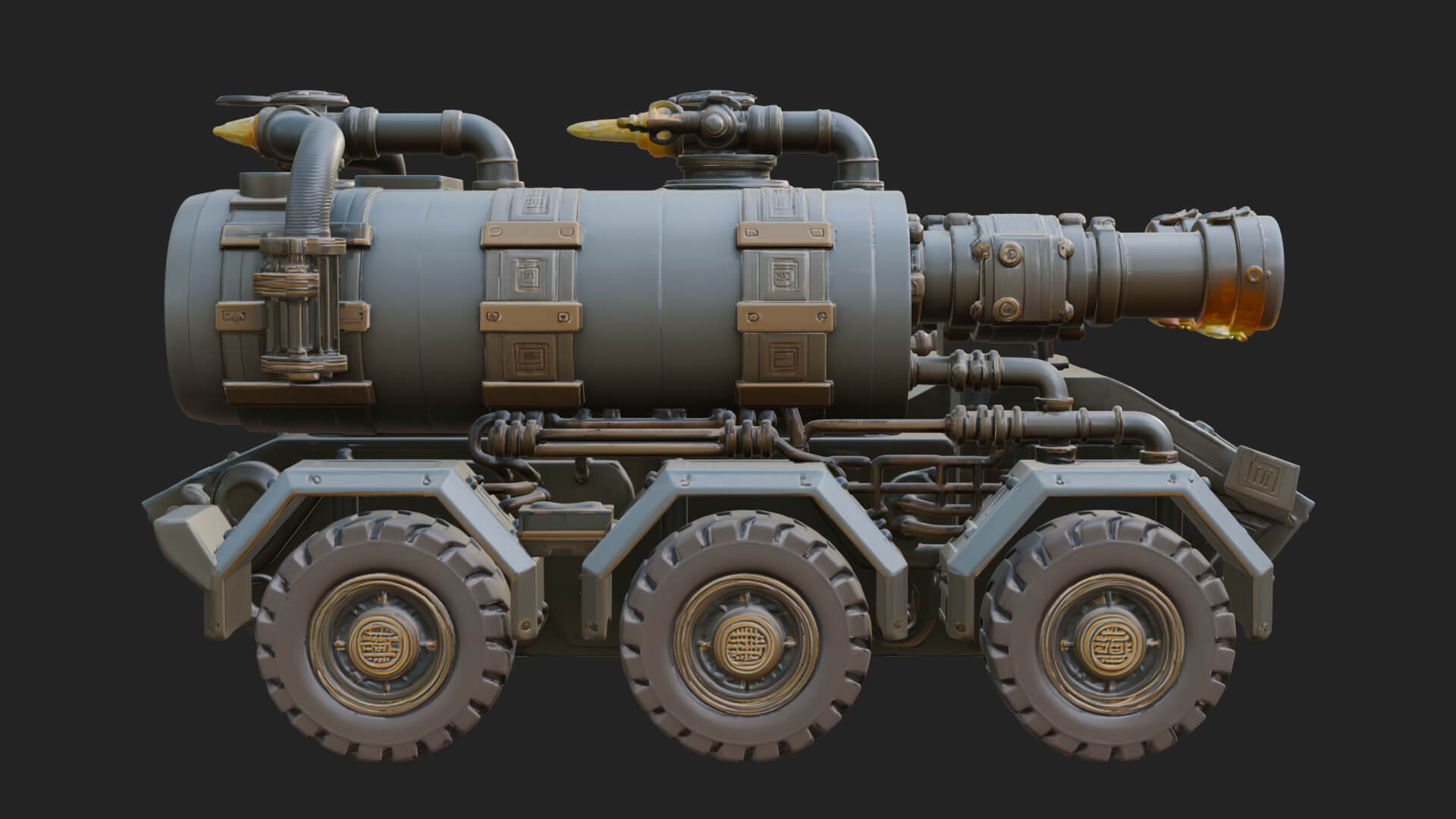 Flame Projector Tank Model Design 4 3D Print Model 3D Model