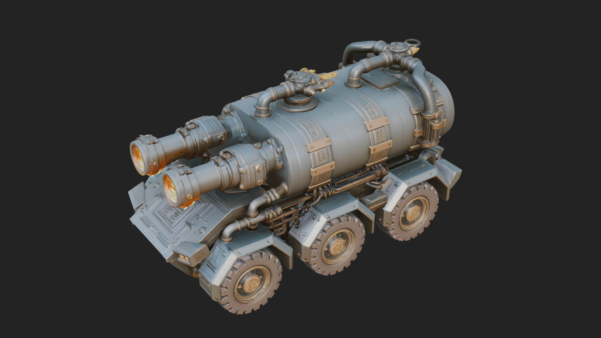 Flame Projector Tank Model Design 4 3D Print Model 3D Model