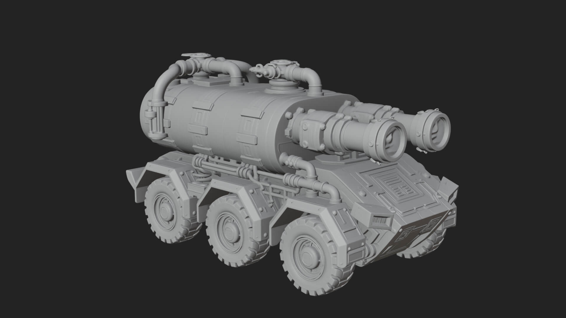 Flame Projector Tank Model Design 4 3D Print Model 3D Model