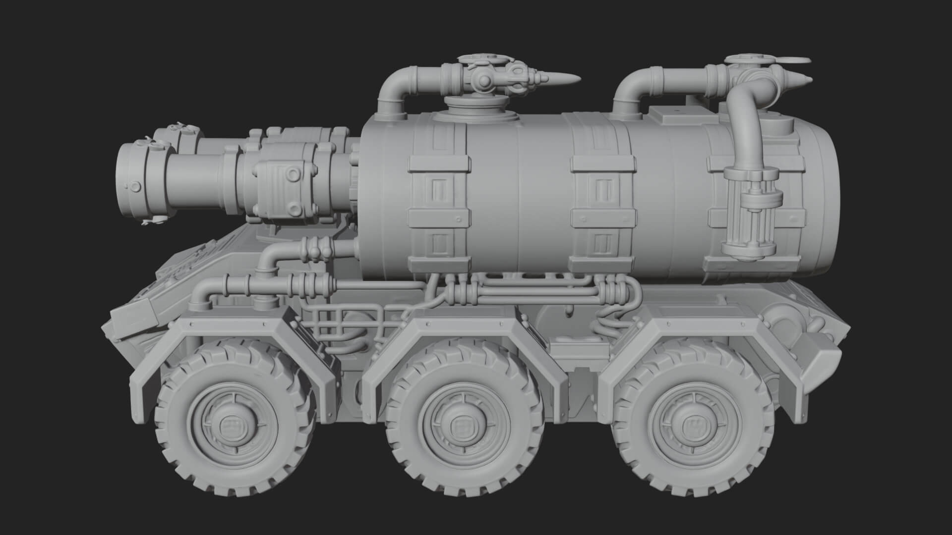 Flame Projector Tank Model Design 4 3D Print Model 3D Model
