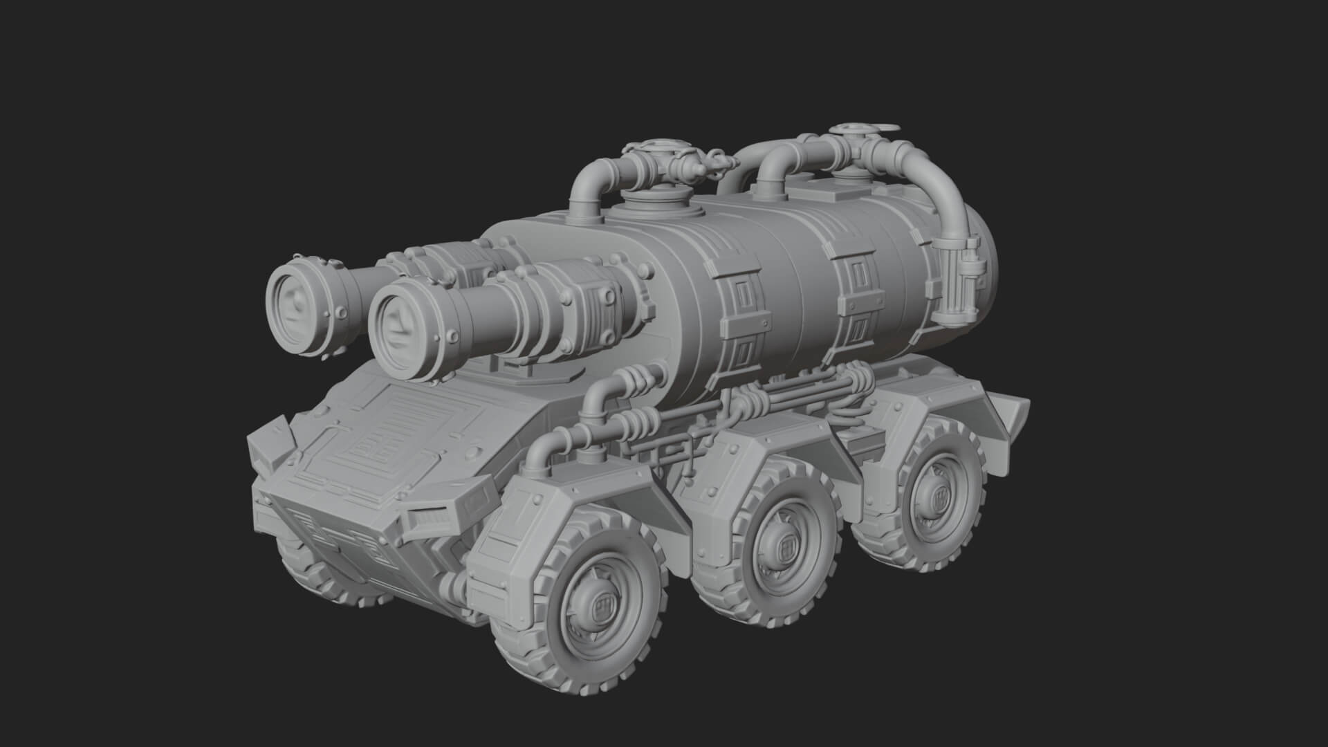 Flame Projector Tank Model Design 4 3D Print Model 3D Model