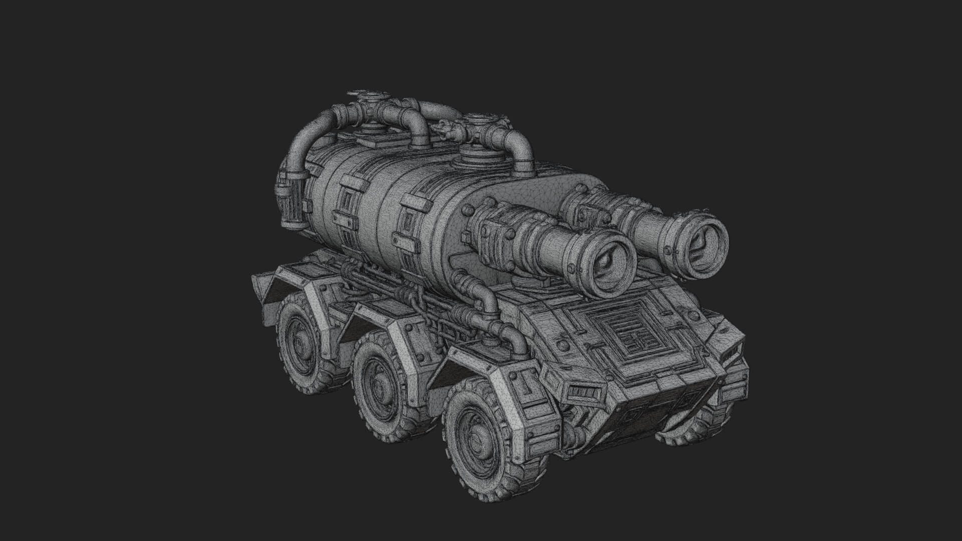 Flame Projector Tank Model Design 4 3D Print Model 3D Model