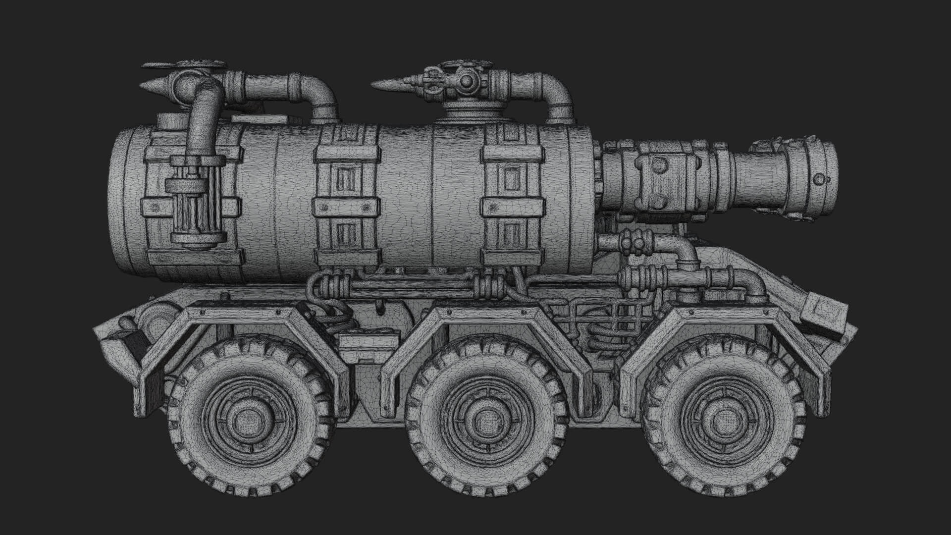 Flame Projector Tank Model Design 4 3D Print Model 3D Model