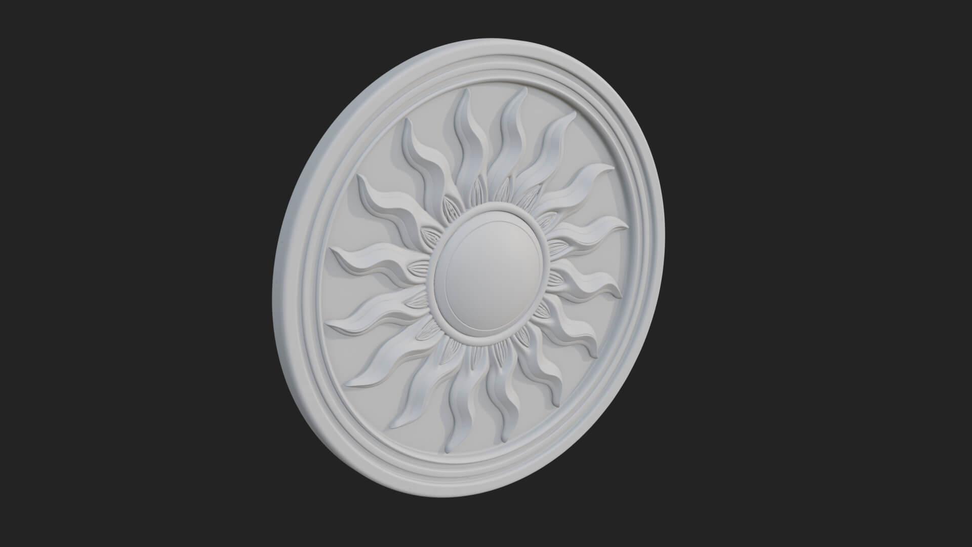 Flame Ray Sun Disc Plaque Design 3 3D Print Model 3D Model