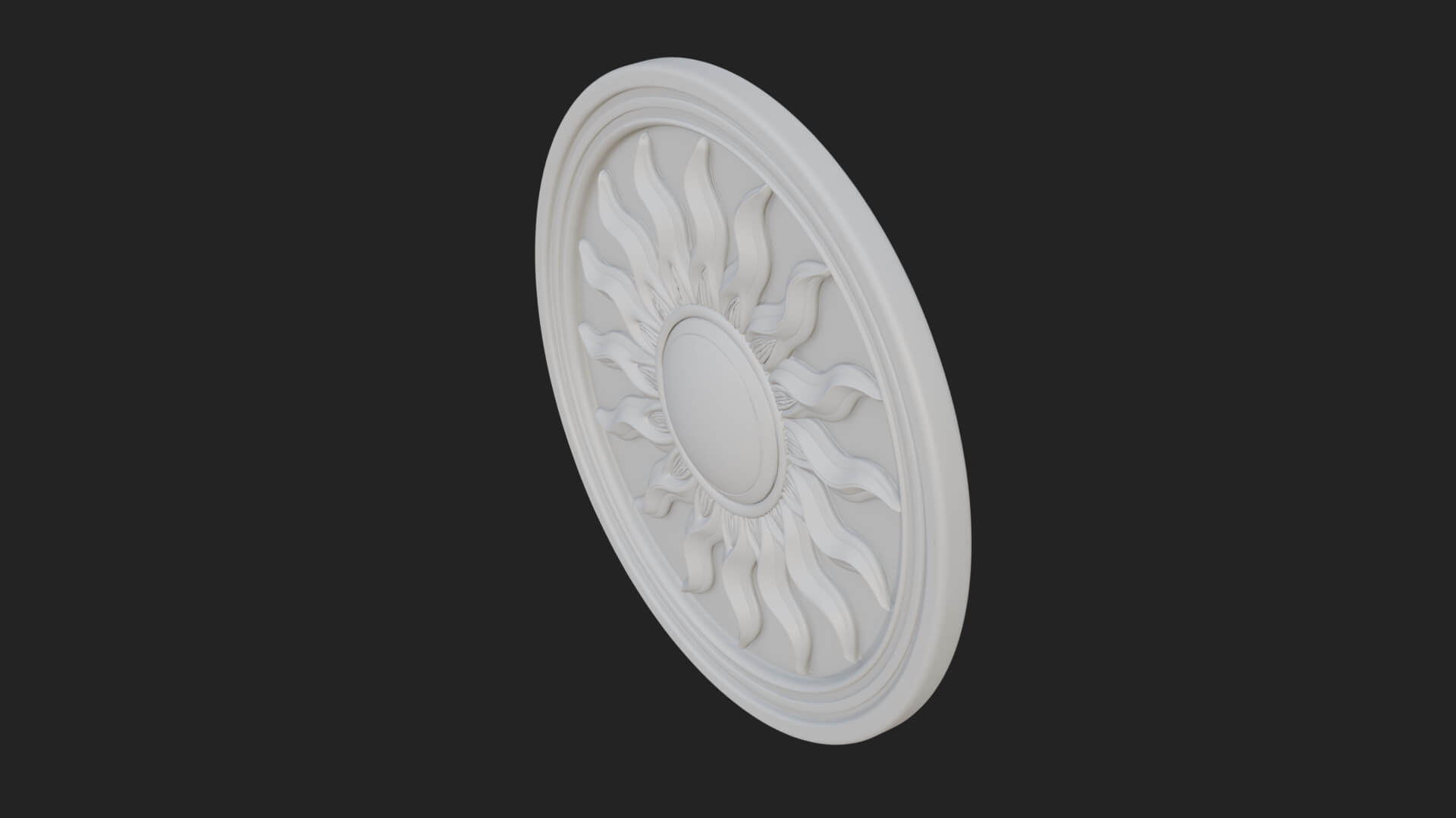 Flame Ray Sun Disc Plaque Design 3 3D Print Model 3D Model