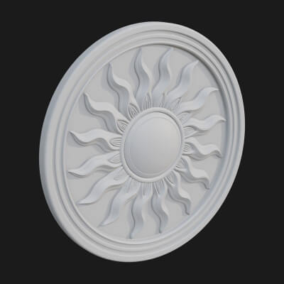 Flame Ray Sun Disc Plaque Design 3 3D Print Model