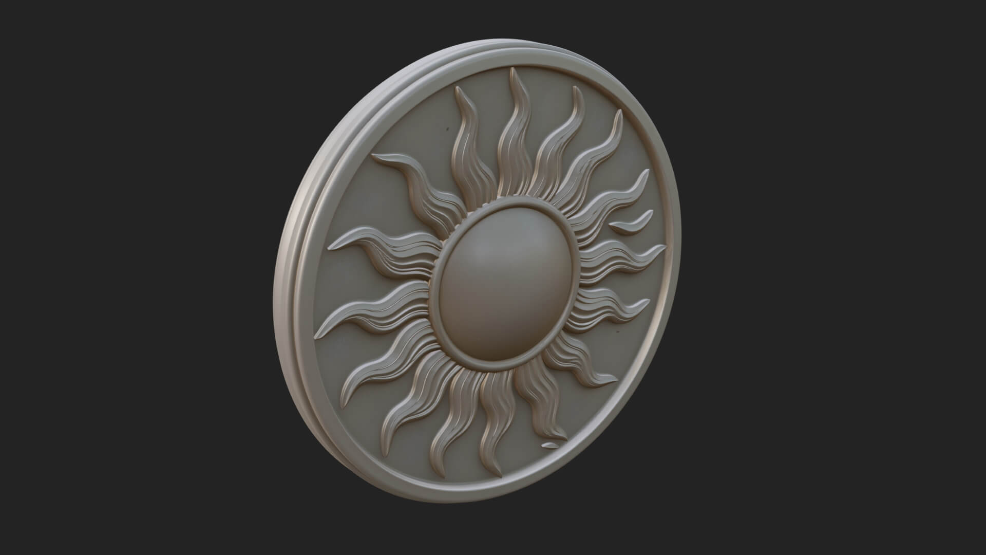 Flame Ray Sun Disc Plaque Design 4 3D Print Model 3D Model
