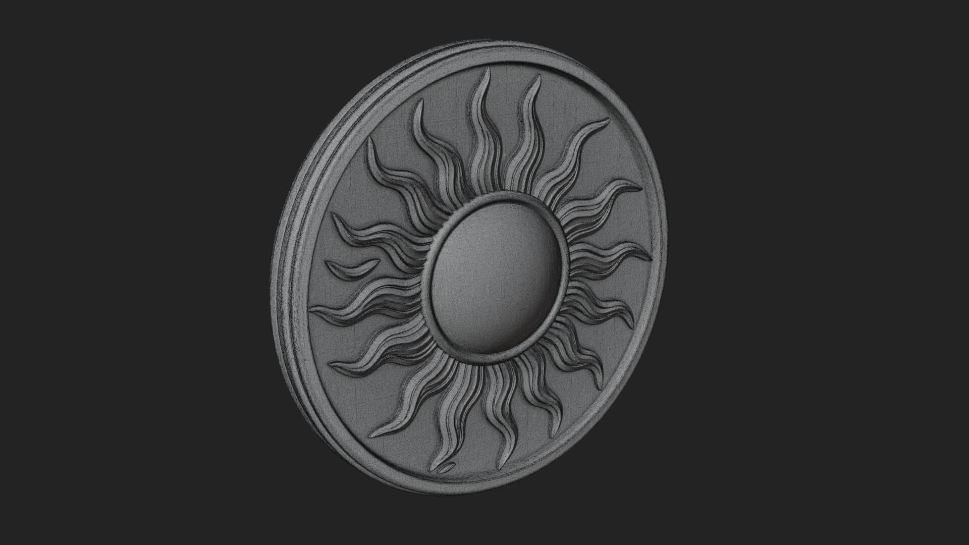 Flame Ray Sun Disc Plaque Design 4 3D Print Model 3D Model