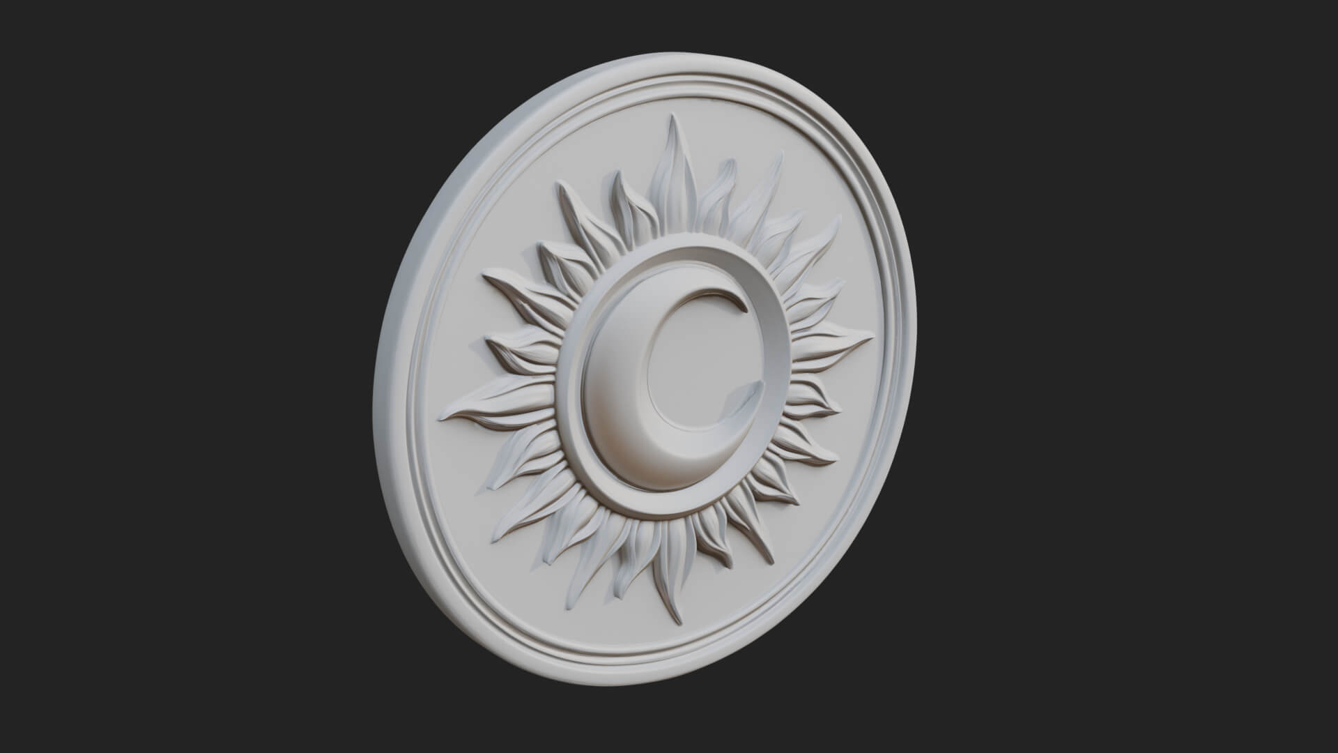 Flame Ray Sun Disc Plaque Design 5 3D Print Model 3D Model