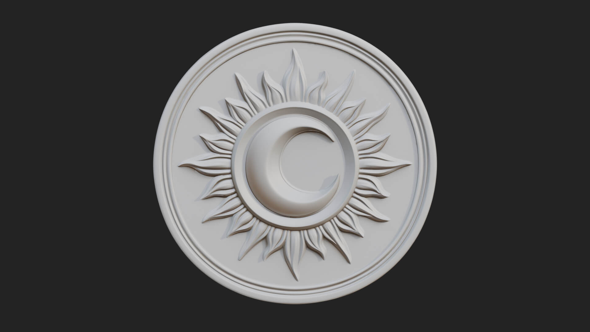 Flame Ray Sun Disc Plaque Design 5 3D Print Model 3D Model