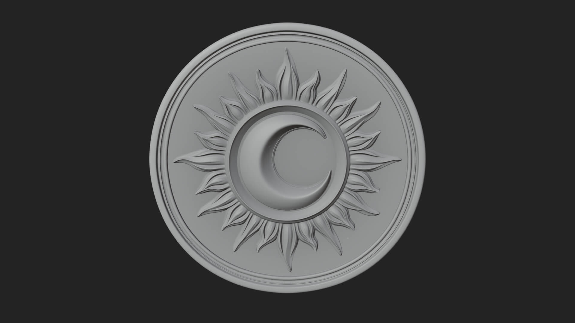 Flame Ray Sun Disc Plaque Design 5 3D Print Model 3D Model