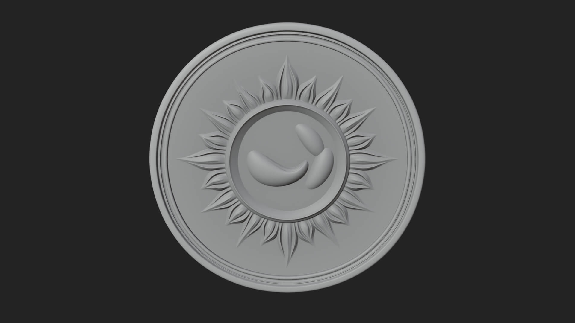 Flame Ray Sun Disc Plaque Design 5 3D Print Model 3D Model