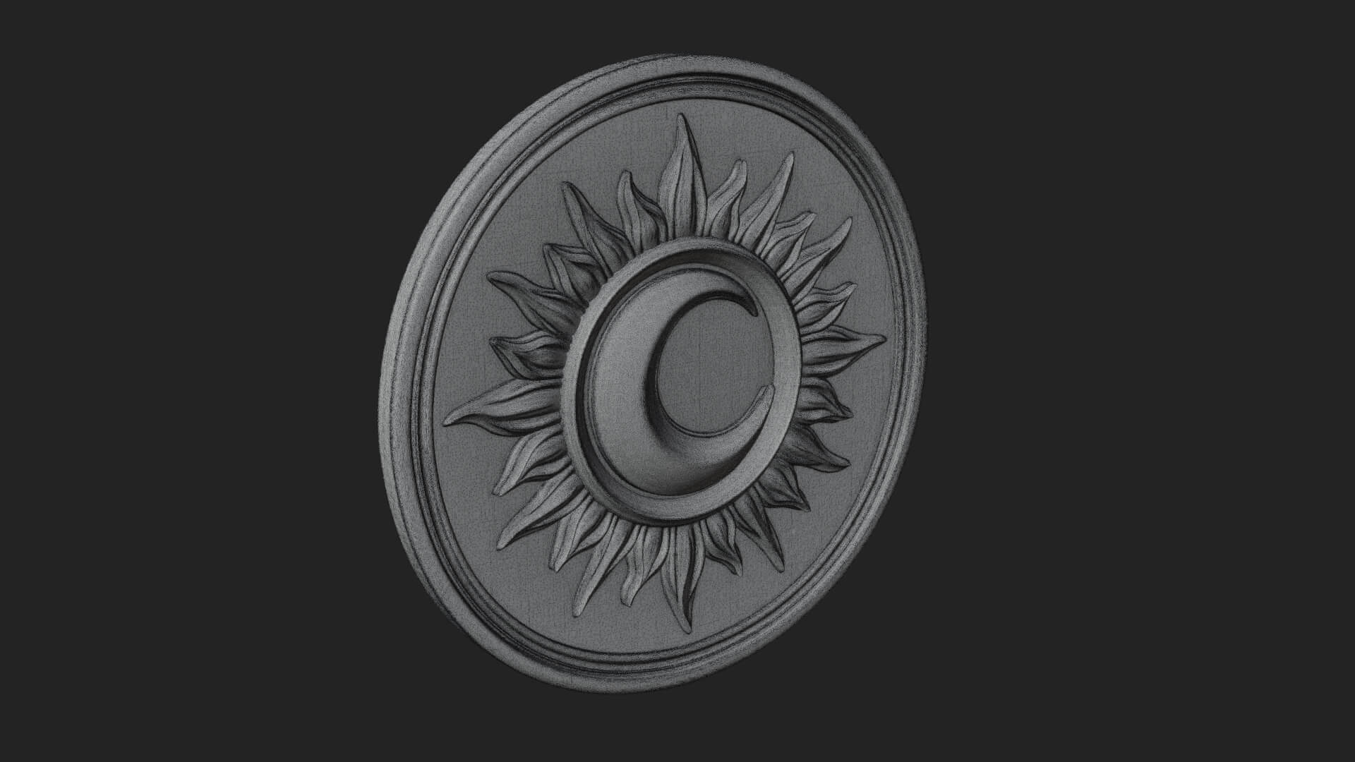 Flame Ray Sun Disc Plaque Design 5 3D Print Model 3D Model