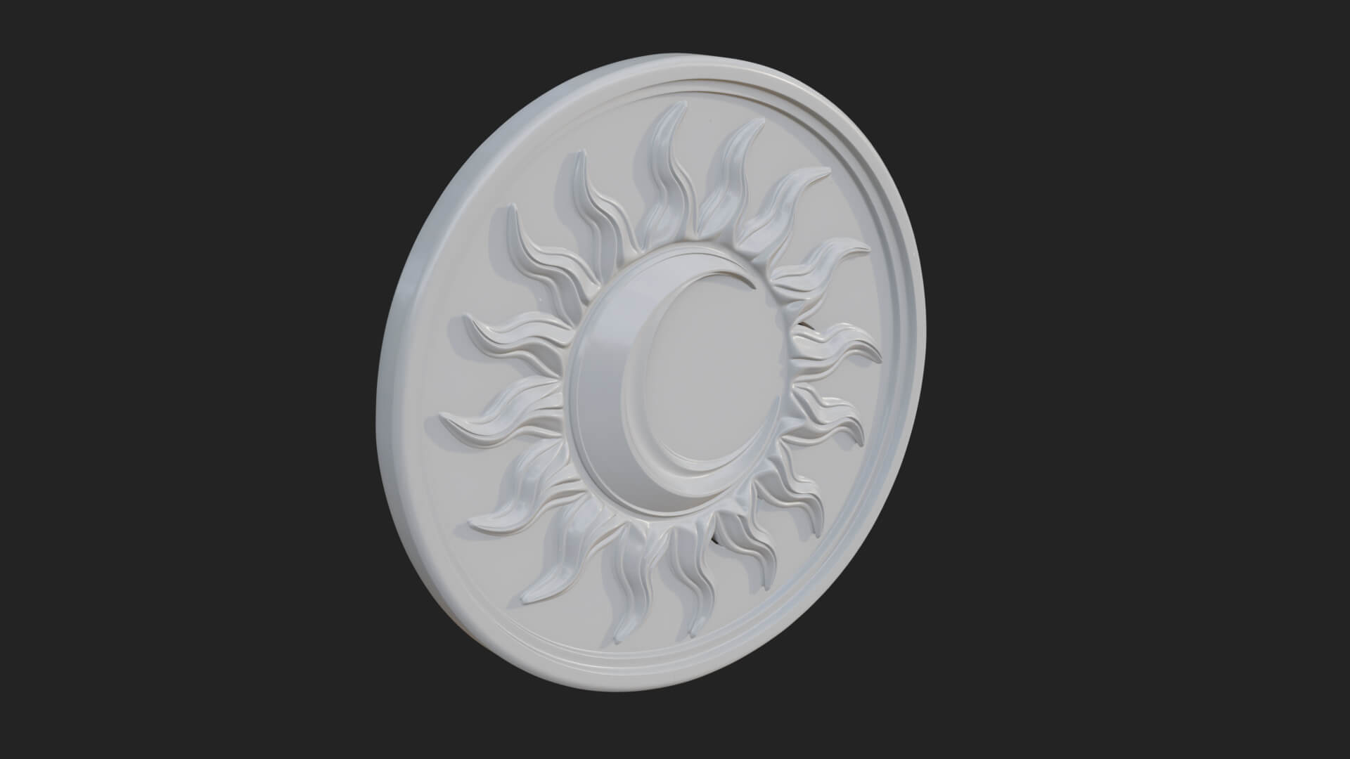 Flame Ray Sun Disc Plaque Design 6 3D Print Model 3D Model