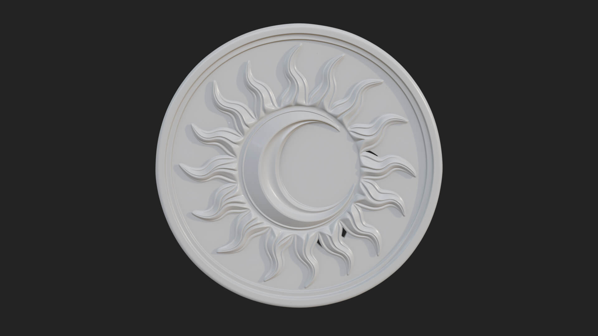 Flame Ray Sun Disc Plaque Design 6 3D Print Model 3D Model