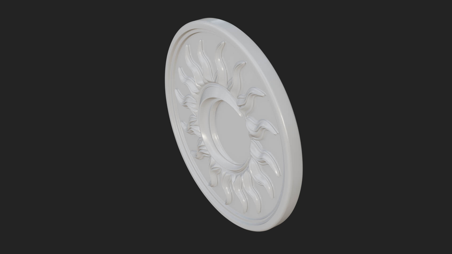 Flame Ray Sun Disc Plaque Design 6 3D Print Model 3D Model
