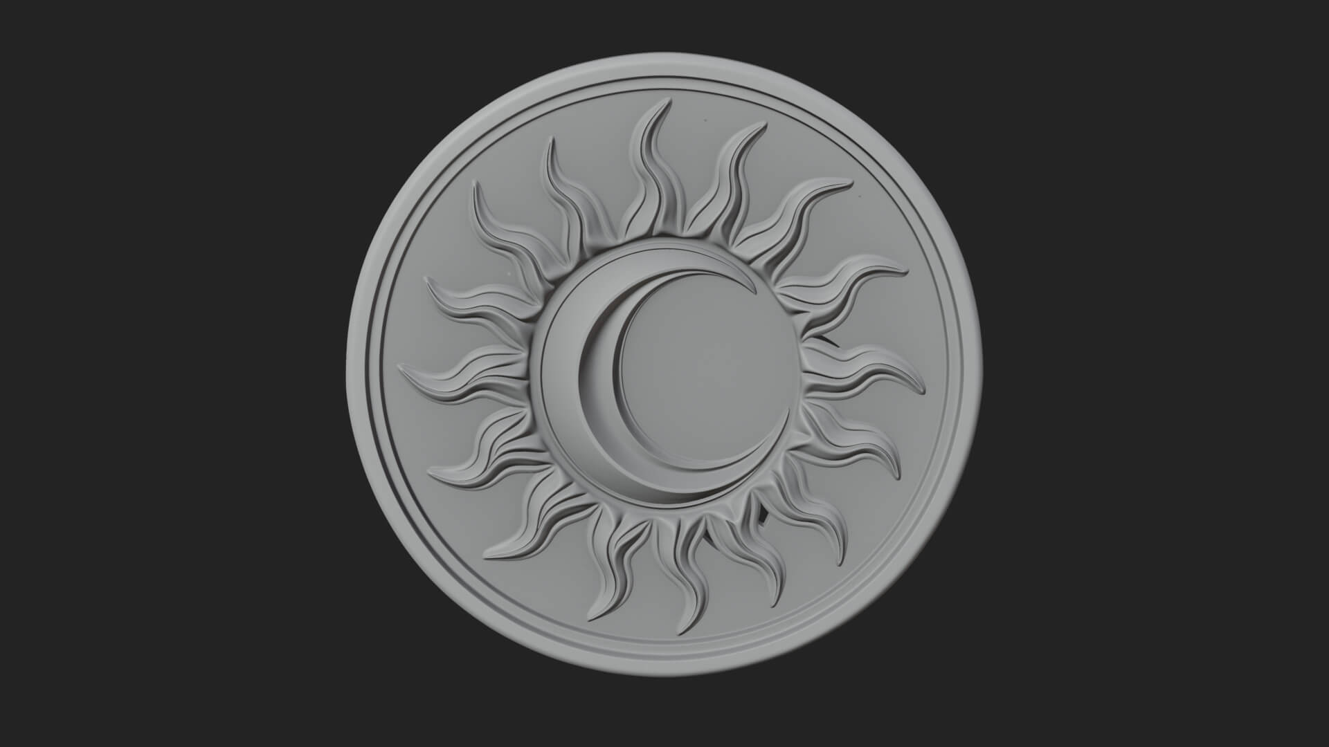 Flame Ray Sun Disc Plaque Design 6 3D Print Model 3D Model