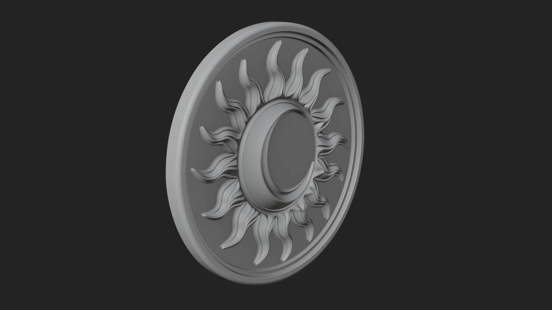Flame Ray Sun Disc Plaque Design 6 3D Print Model 3D Model