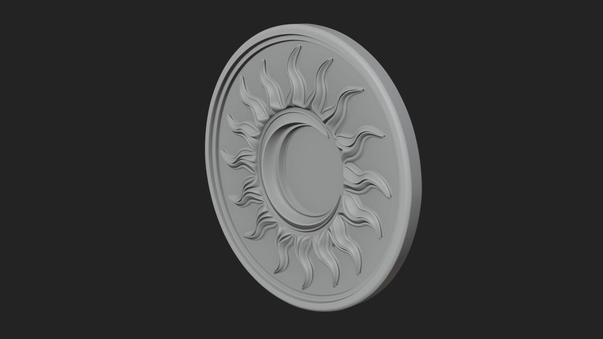 Flame Ray Sun Disc Plaque Design 6 3D Print Model 3D Model