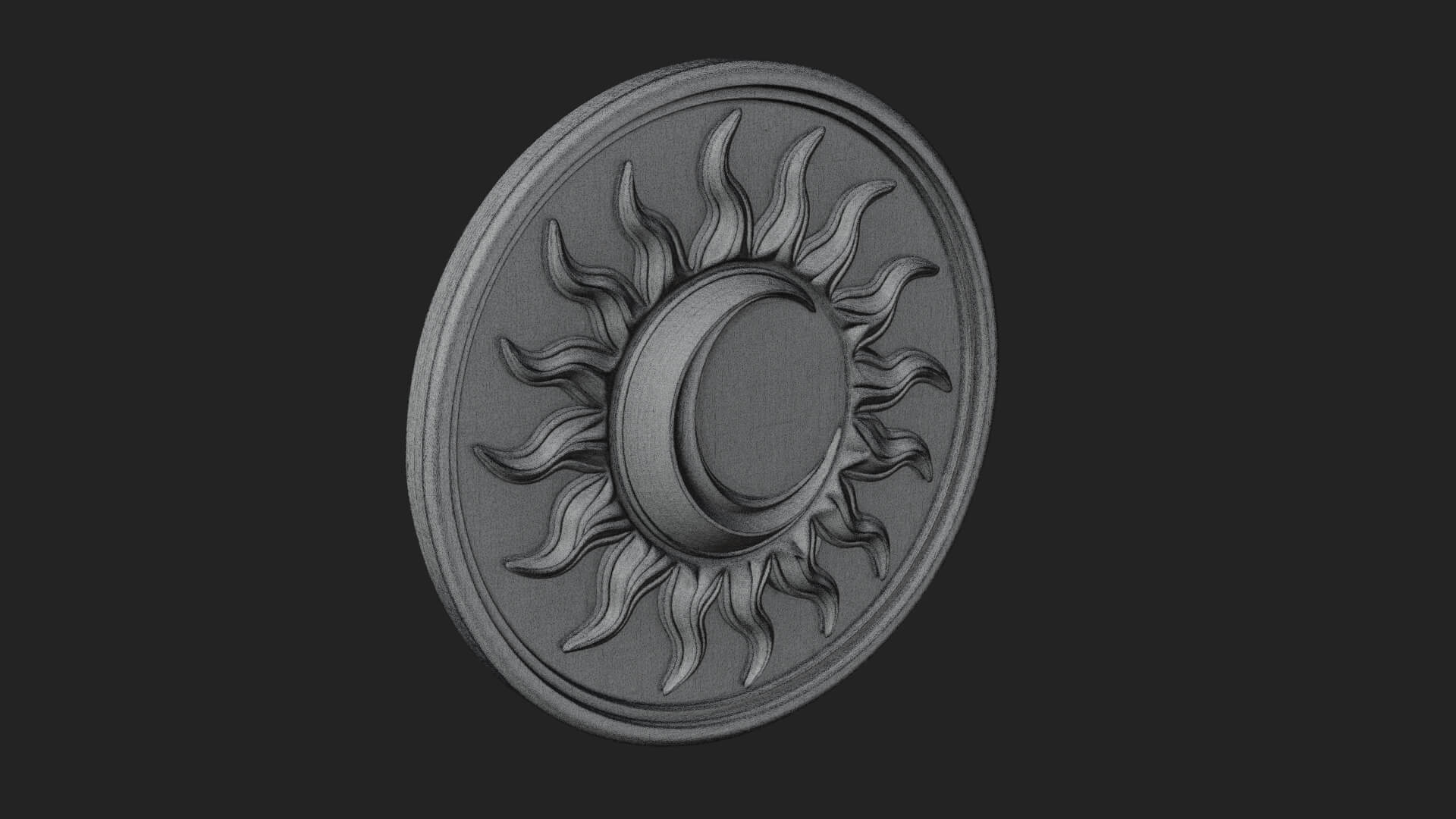 Flame Ray Sun Disc Plaque Design 6 3D Print Model 3D Model