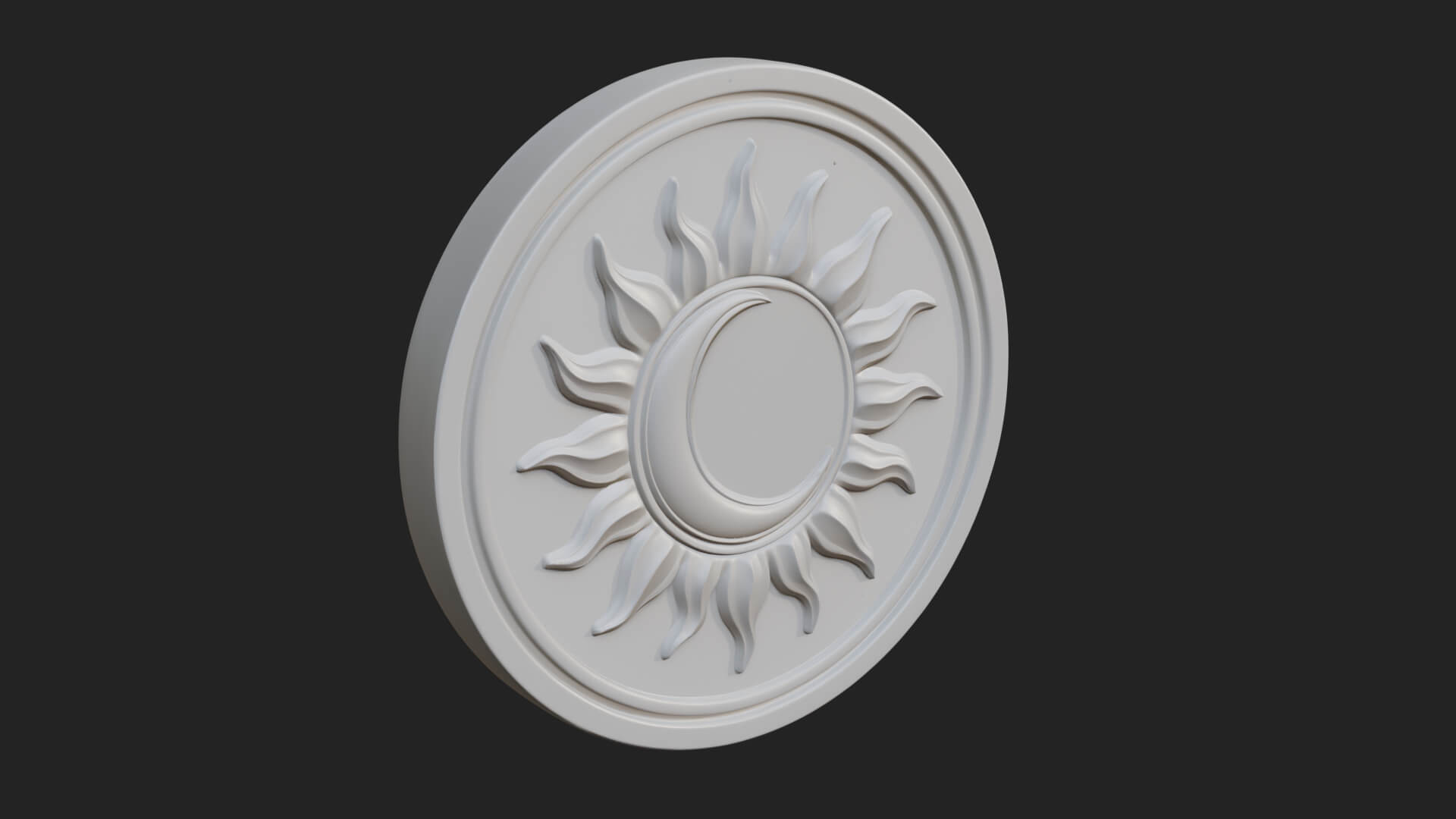 Flame Ray Sun Disc Plaque Design 7 3D Print Model 3D Model
