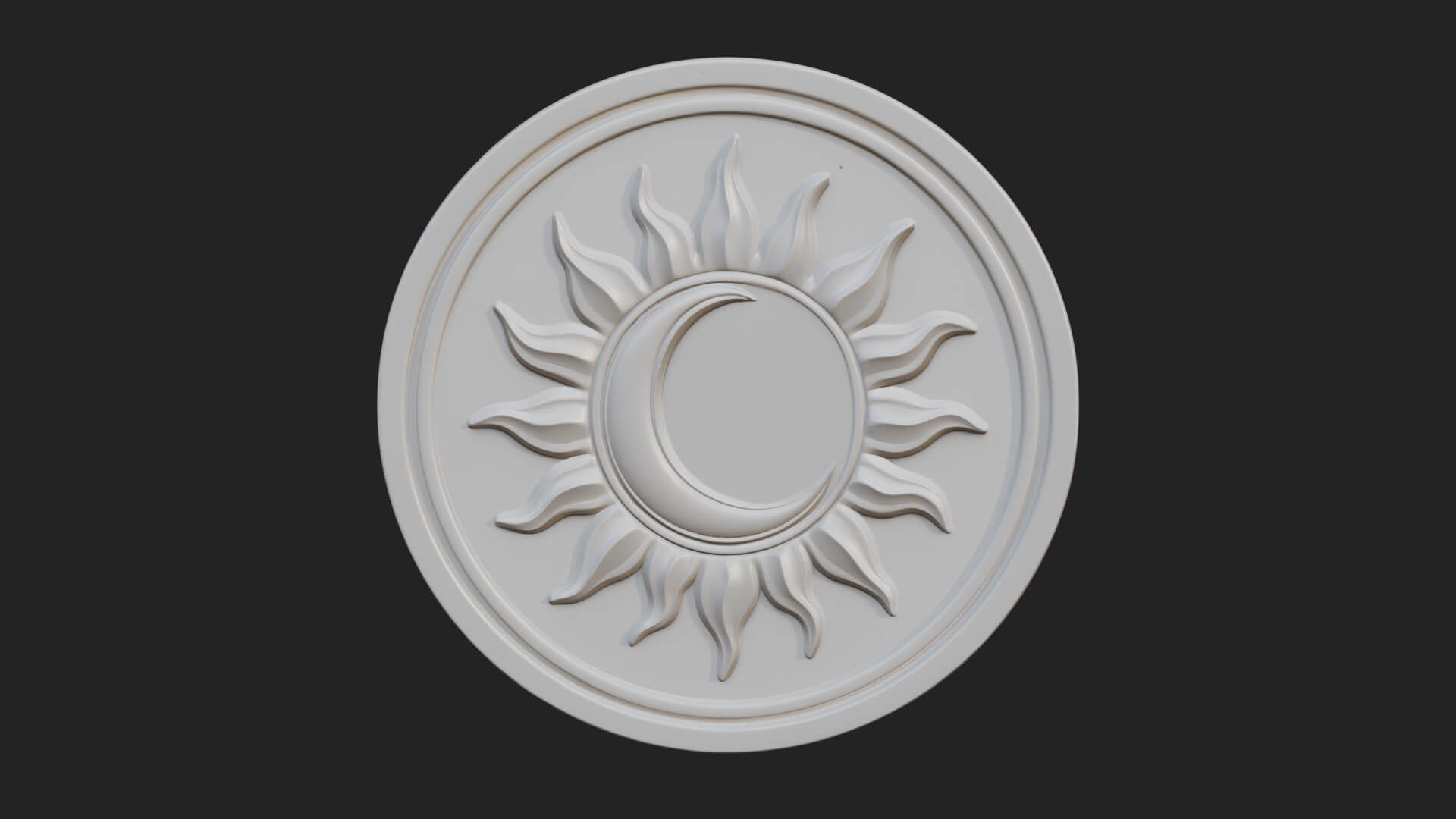Flame Ray Sun Disc Plaque Design 7 3D Print Model 3D Model