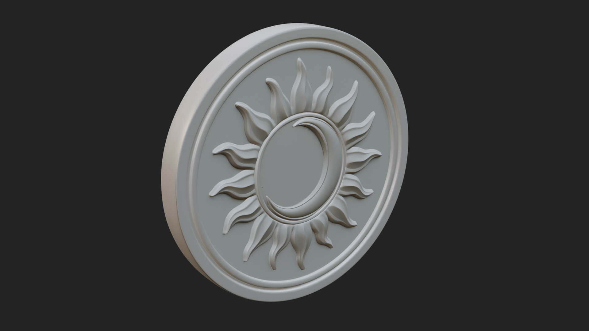 Flame Ray Sun Disc Plaque Design 7 3D Print Model 3D Model